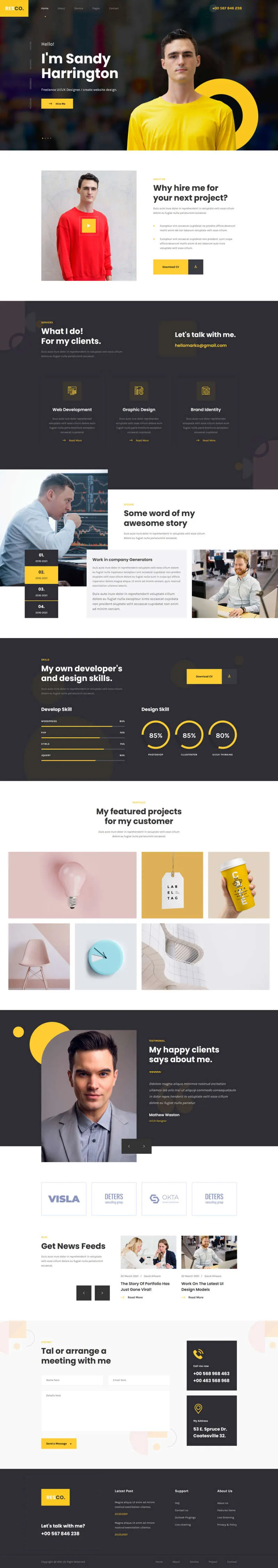 个人介绍网页版简历html模板-8楼资源网