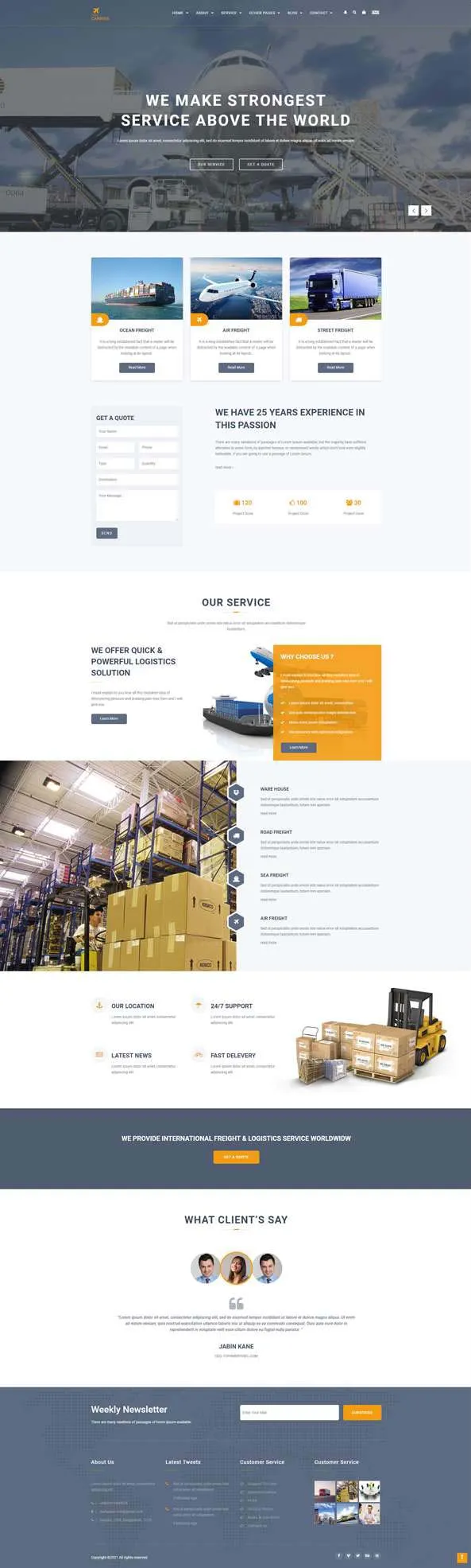 响应式物流运输海外仓html网站模板-8楼资源网