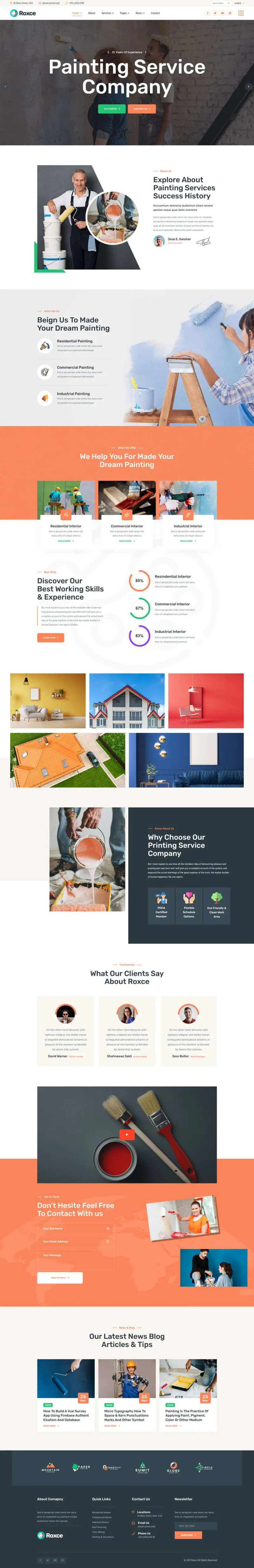 涂料油漆厂家html网站模板-8楼资源网