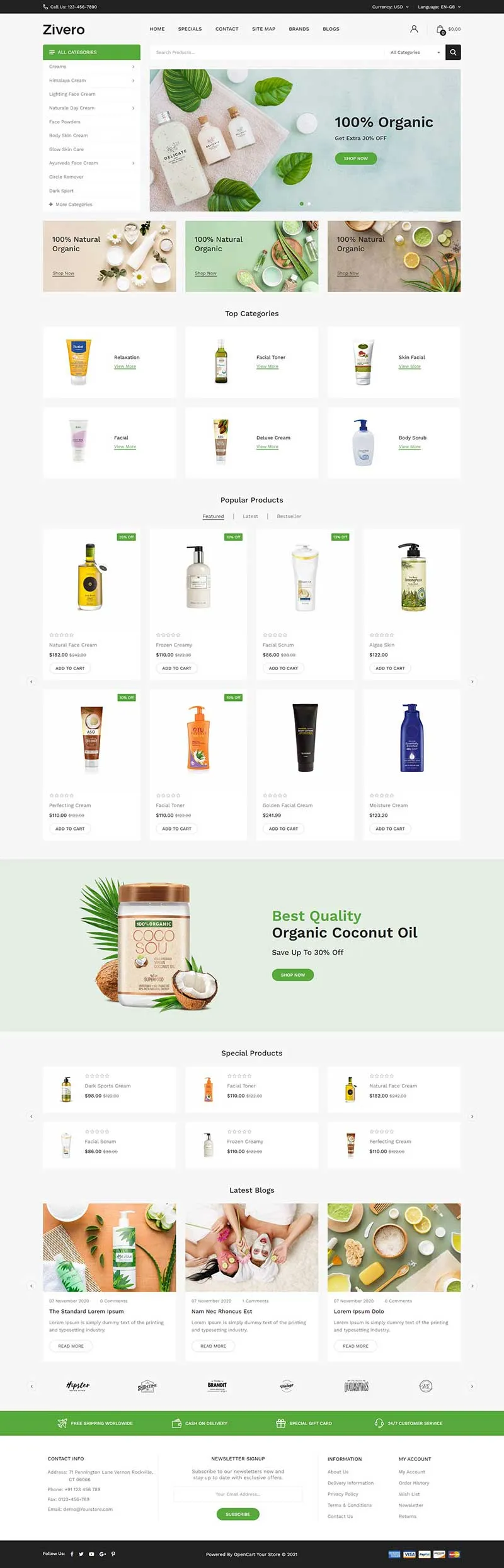 界面清新香水沐浴露洗护用品商城html模板-8楼资源网