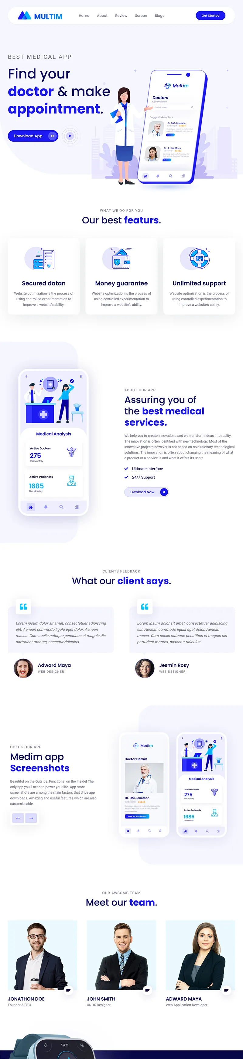 医疗APP推广落地页html模板-8楼资源网