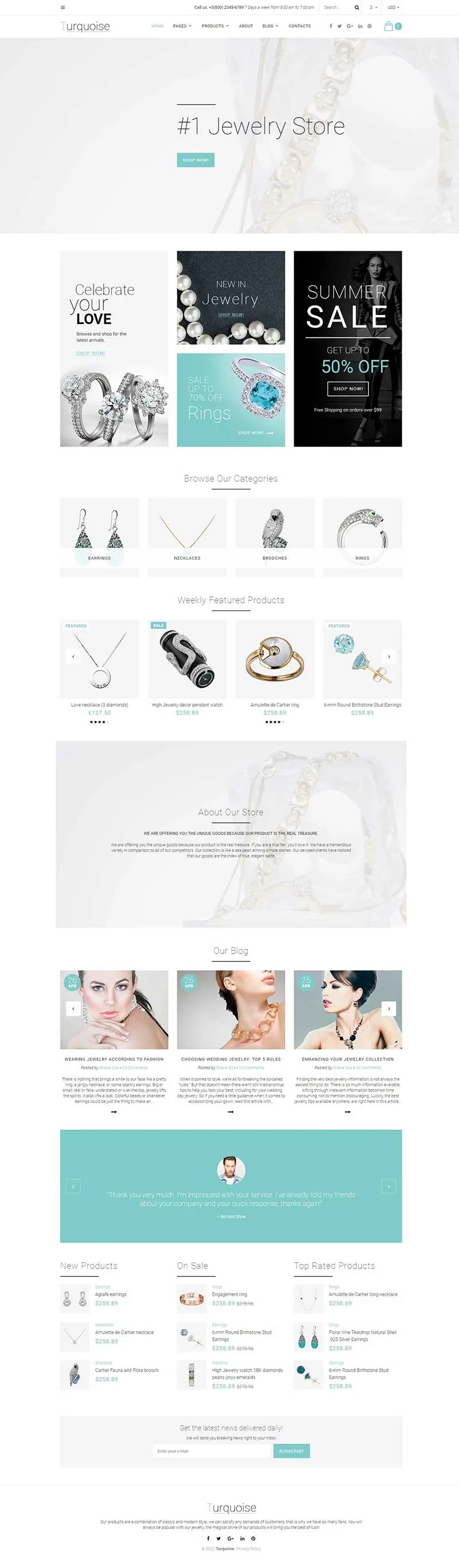 高端洁白首饰饰品珠宝网站html模板-8楼资源网