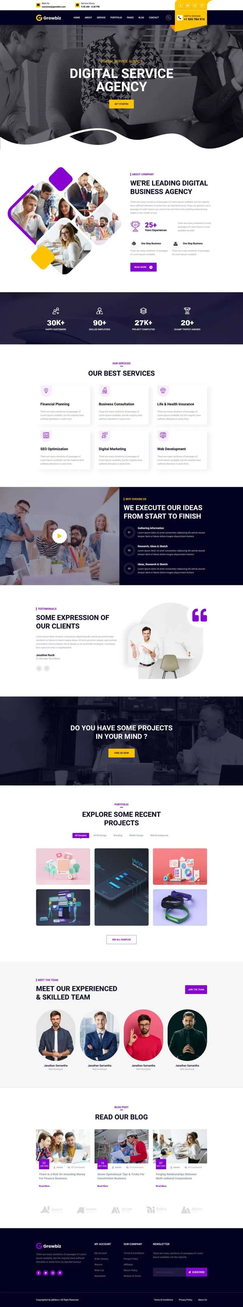企业咨询策划数字服务公司html网站模板-8楼资源网