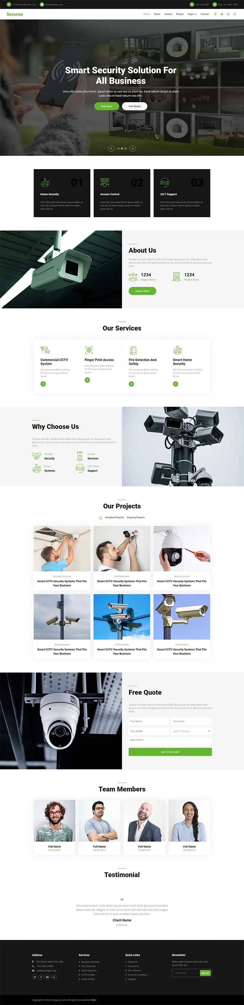 摄像头监控设备企业网站html模板-8楼资源网