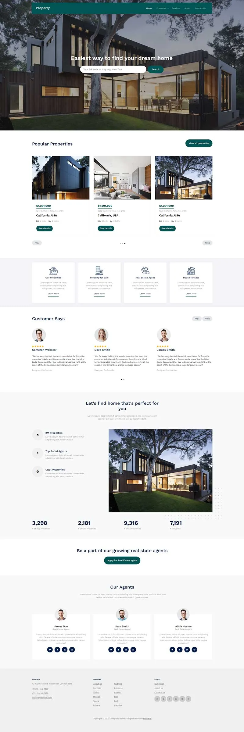 房屋别墅交易地产商html网站模板-8楼资源网