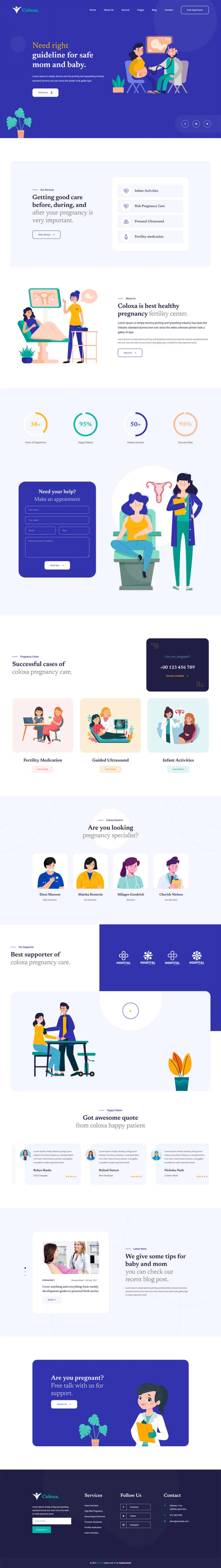 妇科产检医疗机构html网站模板-8楼资源网