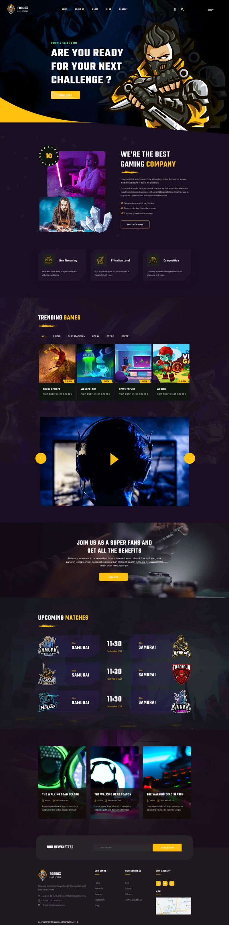 游戏电子竞技行业html5网站模板-8楼资源网