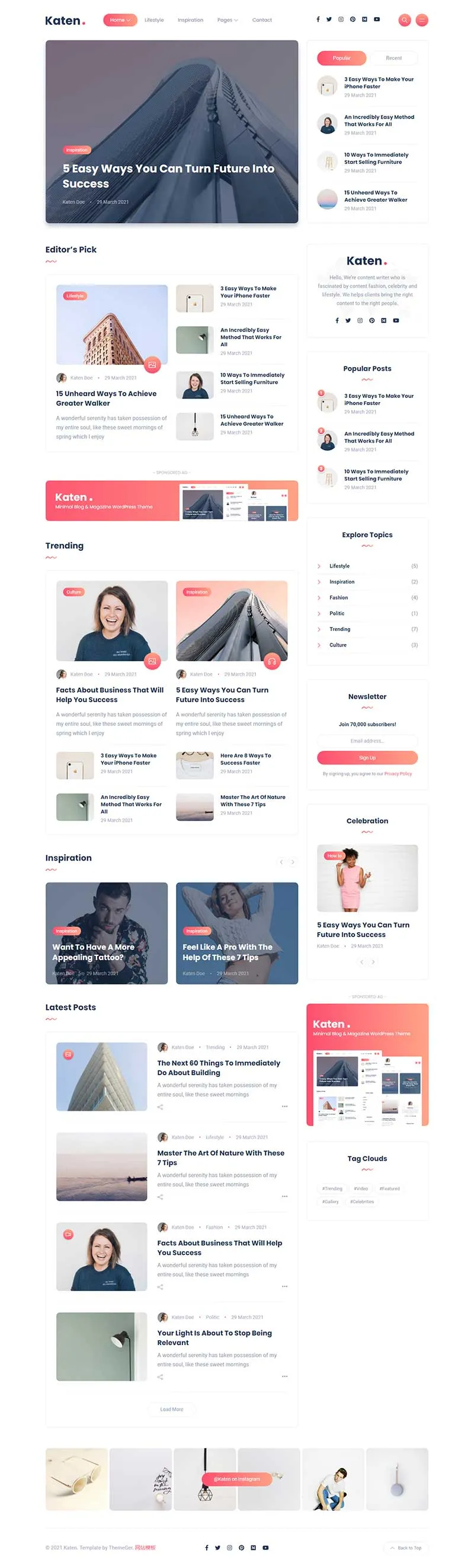 个人博客资讯类html模板-8楼资源网