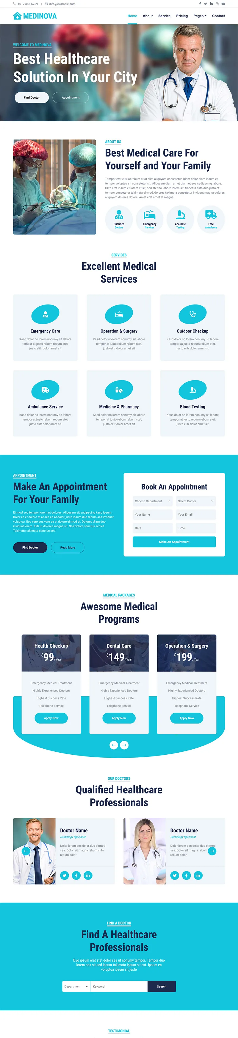 医疗护理保健方案html模板-8楼资源网