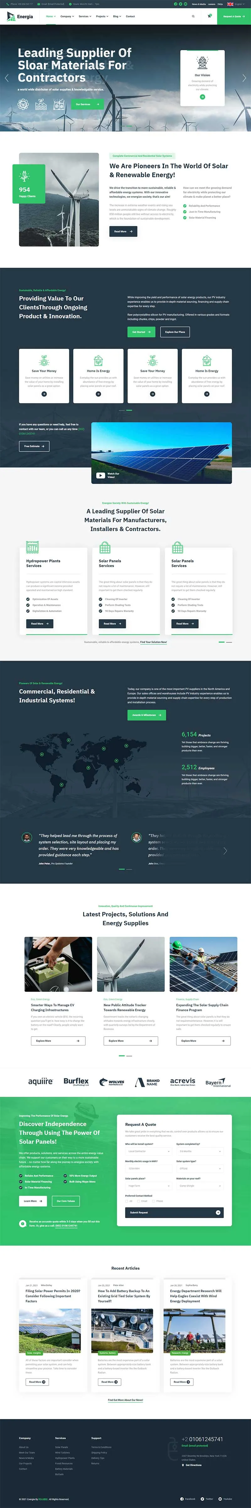绿色新能源科技企业html模板-8楼资源网