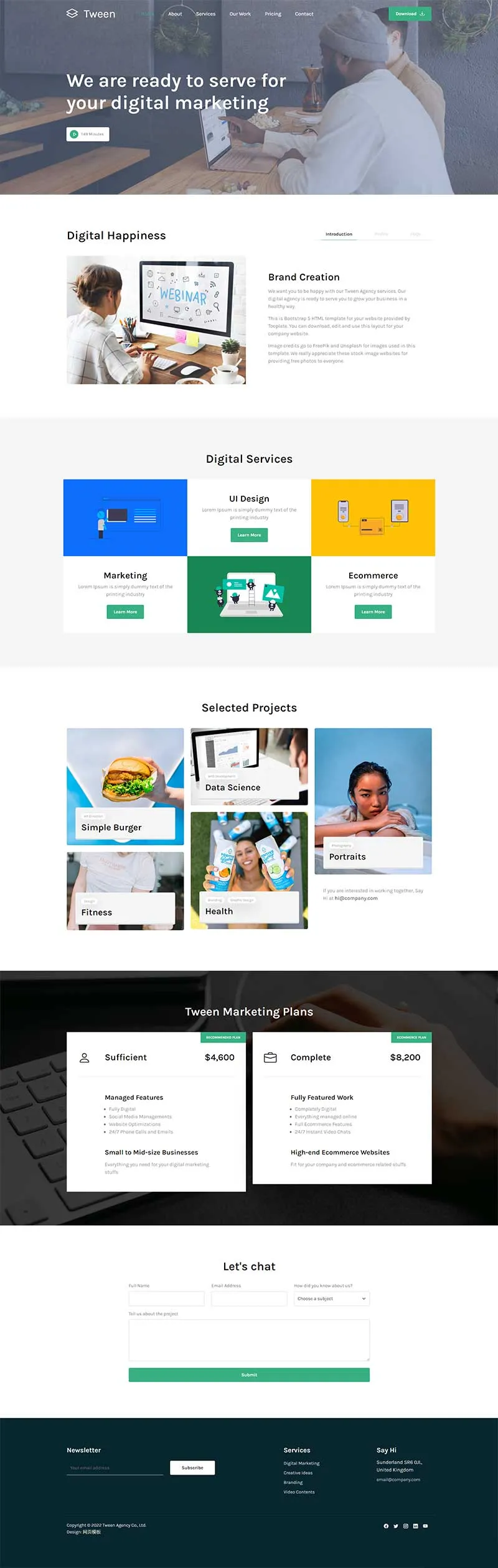 数字营销服务公司html5单页网页模板-8楼资源网