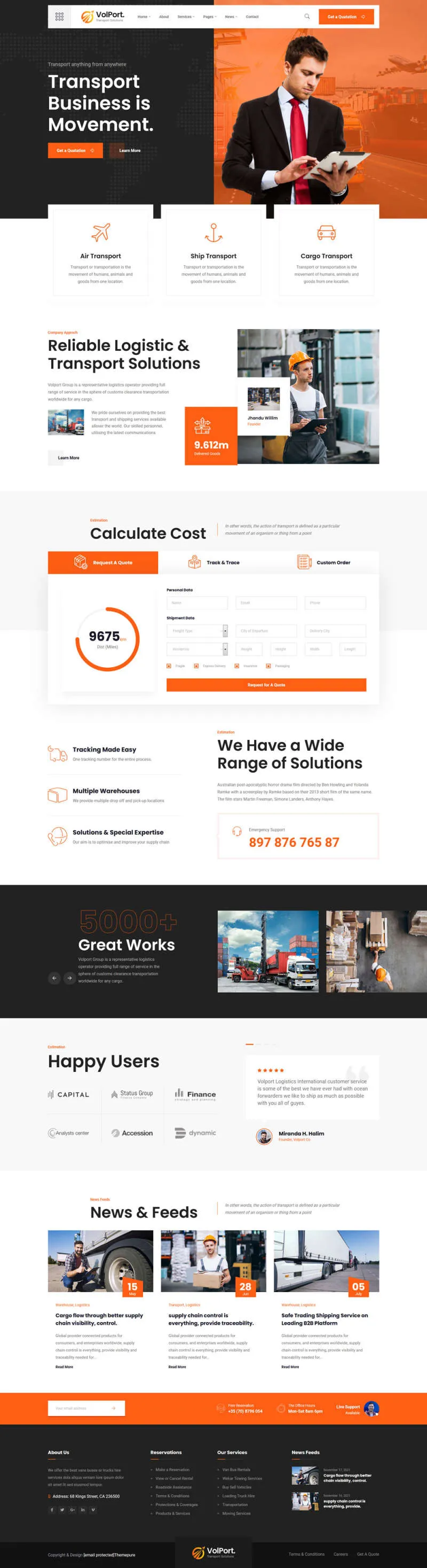 物流运输快递货运企业html网站模板-8楼资源网