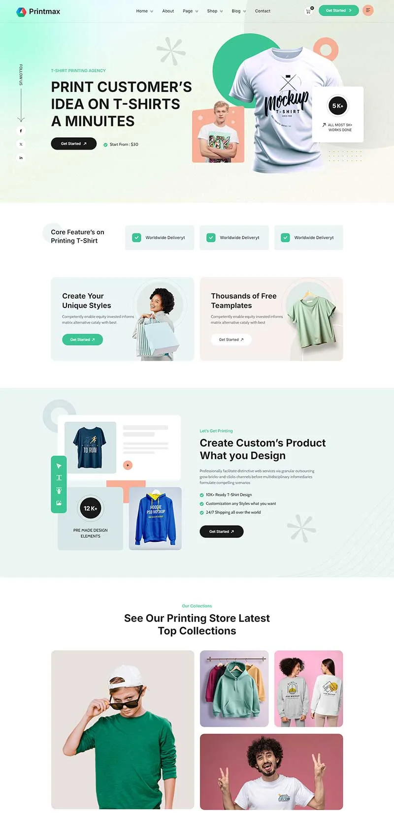 响应式服装T恤品牌官网网页模板-8楼资源网