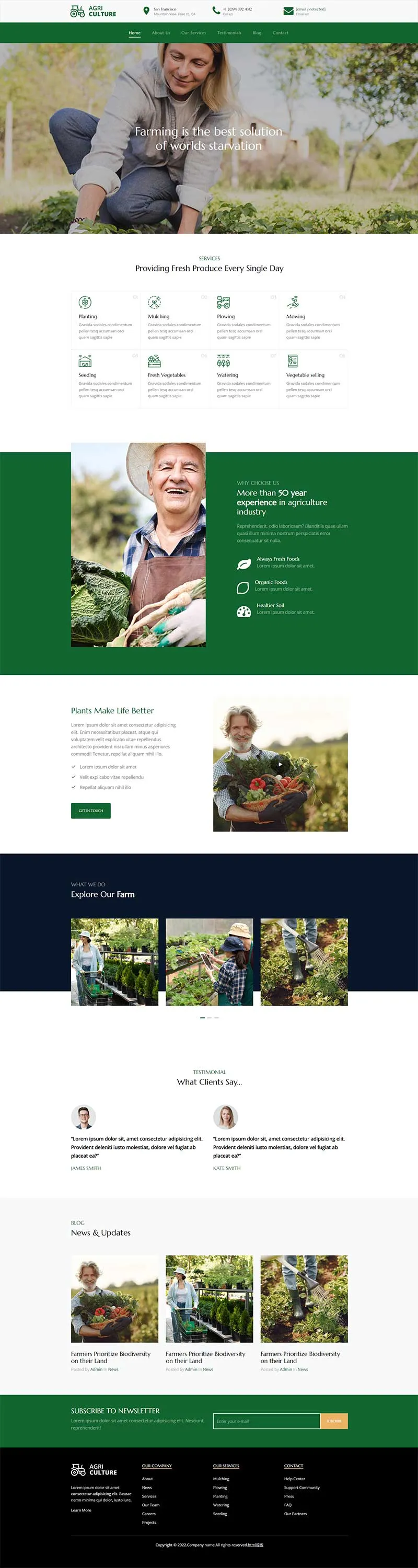 绿色有机果蔬农场Bootstrap静态模板-8楼资源网