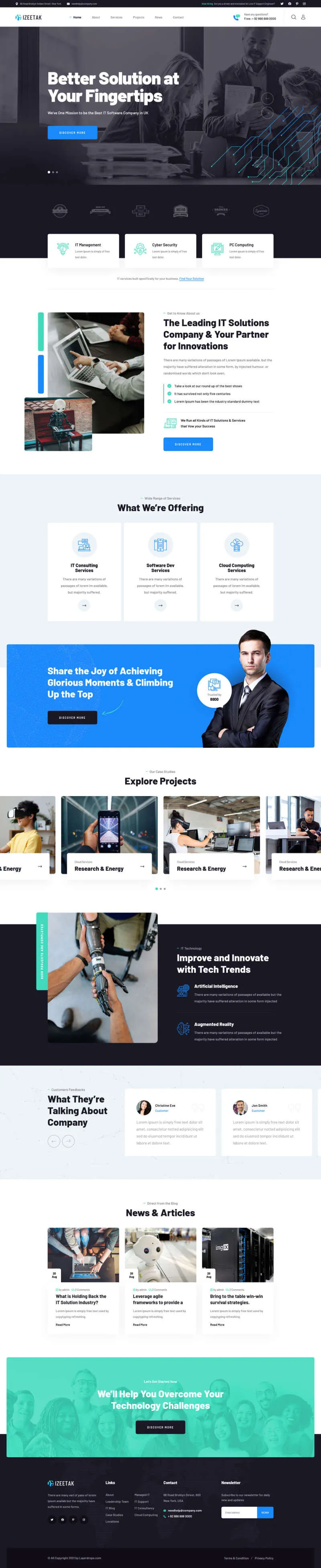 人工智能机器人IT开发公司html网站模板-8楼资源网