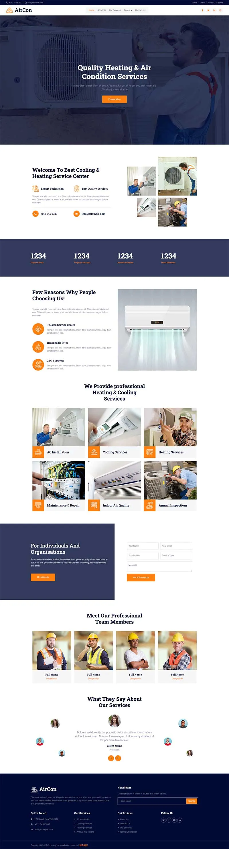 家电设备维修维护家政服务公司网站html模板-8楼资源网