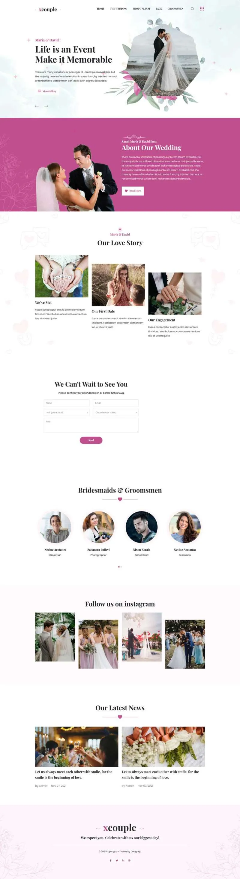 婚纱摄影婚礼策划公司html网站模板-8楼资源网