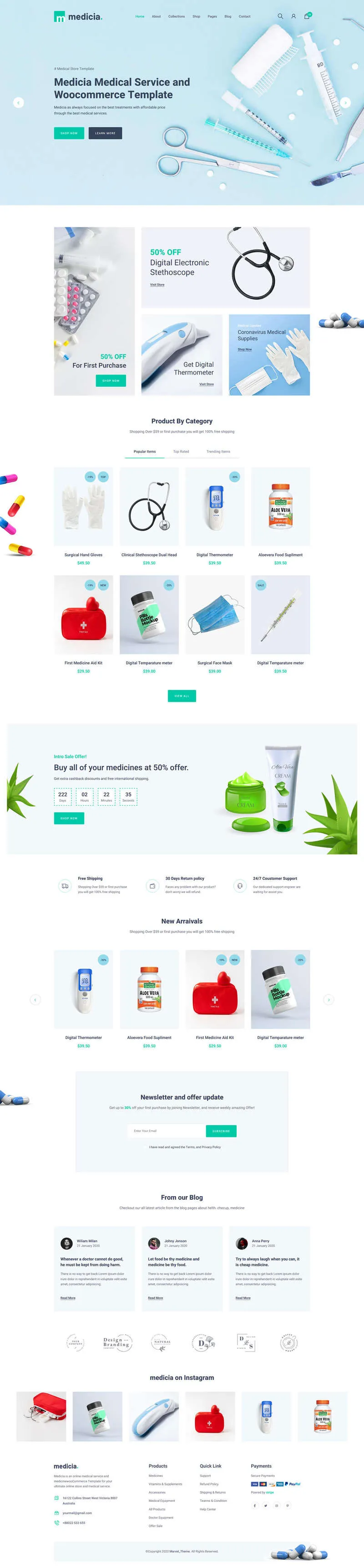 医疗保健医护用品html模板-8楼资源网