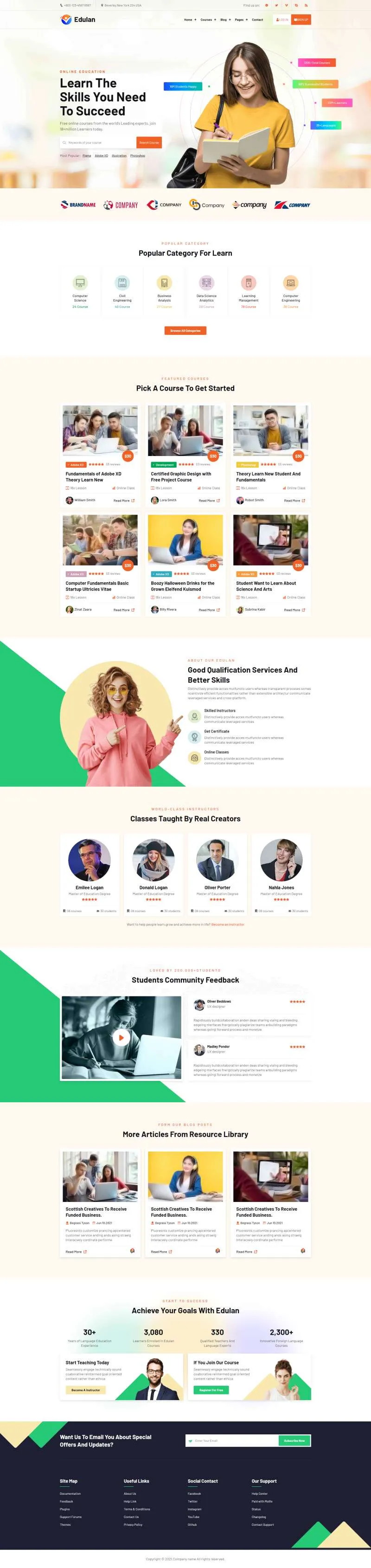 国外在线教育培训机构html网站模板下载-8楼资源网