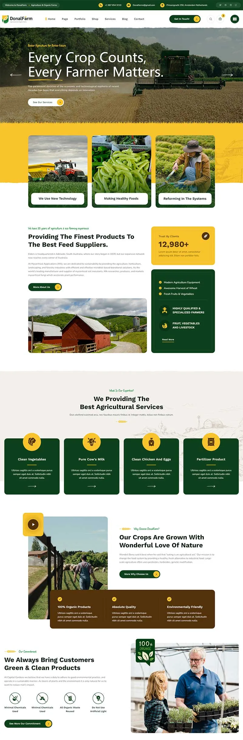 绿色响应式生态农场静态网站模板-8楼资源网