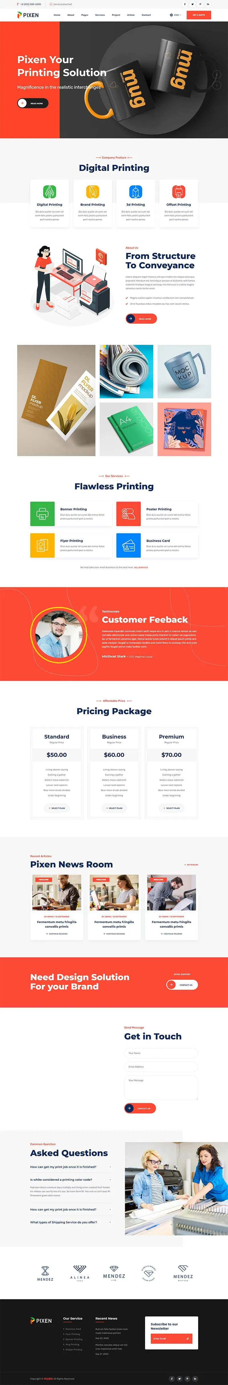 广告设计印刷平面设计公司html网站模板-8楼资源网