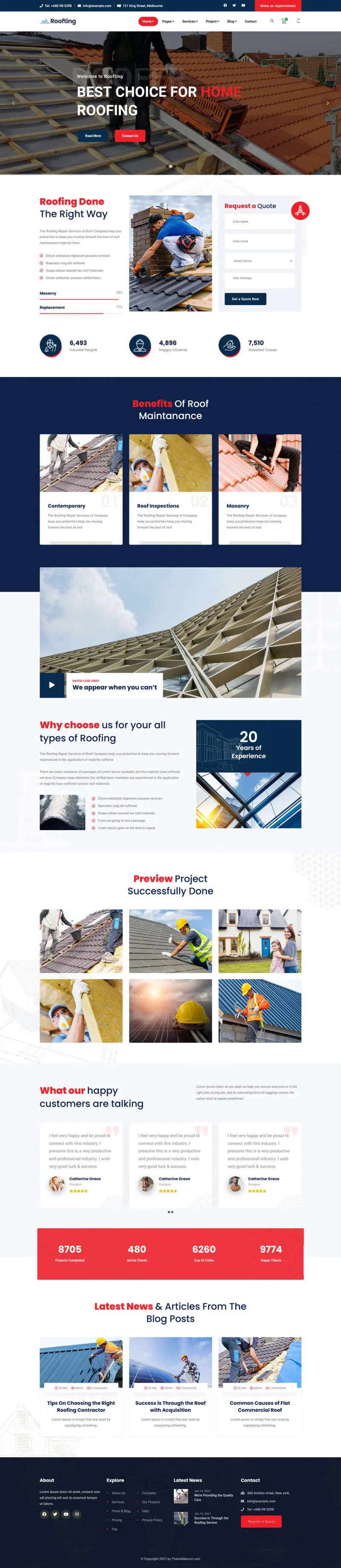 建筑工程房屋修补企业html网站模板-8楼资源网